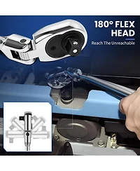 Xdovet Flex Head Ratchet Set 1/4 3/8 1/2 Drive 72-Tooth Swivel Quick-Release Extension Eva Case