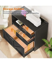Slickblue Lateral File Cabinet with Power Charging Station, Letter and A4 Storage