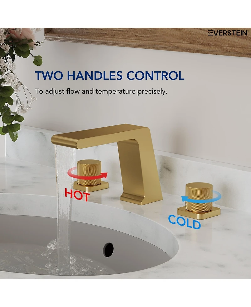 Everstein Widespread Bathroom Faucet 3 Hole, 2-handle Sink