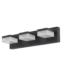 Midola Modern Led Vanity Light for Bathroom Transparent Acrylic Matt Black 3 Light Over Mirror Vanity Light