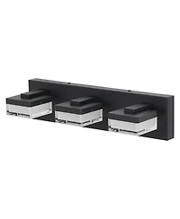 Midola Modern Led Vanity Light for Bathroom Transparent Acrylic Matt Black 3 Light Over Mirror Vanity Light
