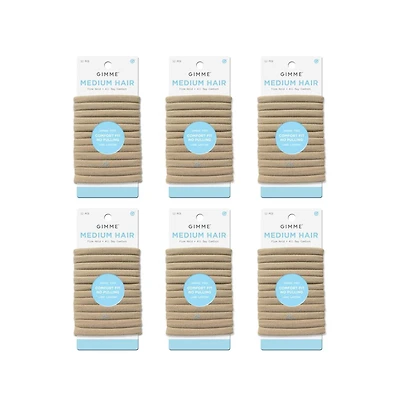 Gimme Beauty Medium Hold Hair Bands - Seamless Nylon and Spandex Ties for All Hair Types - Damage-Free, Comfort Fit Ponytail Holders