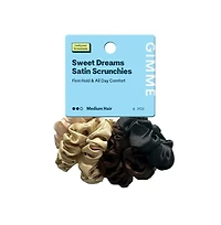 Gimme Beauty Medium Satin Scrunchies - Soft, No-Breakage Scrunchies - Perfect for Medium Hair and Bedtime Wear