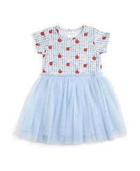 Sweet Wink Toddler Girls Apple Gingham Short Sleeve Tutu Dress