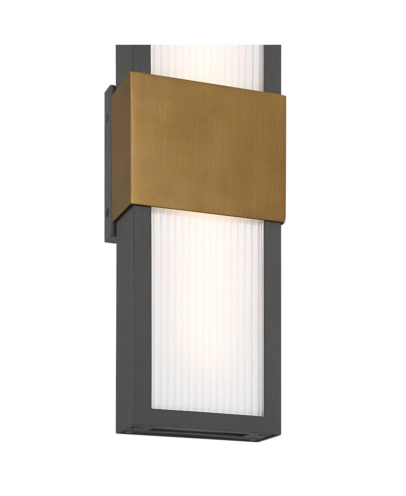 Possini Euro Design Radford 18inch H Sand and Brass Led Outdoor Wall Light