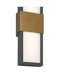 Possini Euro Design Radford 18inch H Sand and Brass Led Outdoor Wall Light
