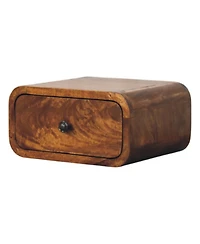HomeRoots 12" Chestnut Solid Wood One Drawer Floating Nightstand