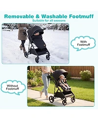 Gymax Baby 2 1 Stroller with Bassinet Mode Reversible Seat Adjustable Canopy