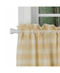 Ellis Curtain Country Check Tailored With 1.5inch Rod Pocket Window Tiers Butter