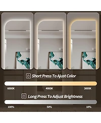 Laoties 65" x 21" Irregular Led Full Length Wall Mirror with Light, Modern Vanity Mirror for Bedroom and Dressing Room