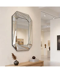 Laoties Diamond Wall Mirror, Modern Frameless Accent Mirror for Living Room, Entryway and Bathroom