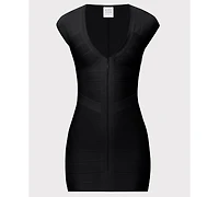 Herve Leger Women's V-Neck Zip-Front Mini Dress