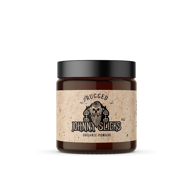 Johnny Slicks Oil Based Pomade | Low to Medium Hold and High Shine Finish | 4 oz | Rugged Scent