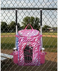 Furlihong Zebra Print Baseball and Softball Gear Backpack for Ages 8-14 – Youth Bat Bag with Ventilated Shoe Compartment for Players' Stuff