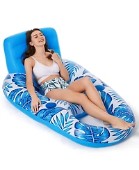 Aofar Inflatable Pool Float Lounger Chair Cup Holders