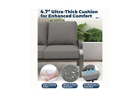 Aecojoy 4-Piece Outdoor Patio Furniture Set with Rocking Chair, Metal Conversation Bistro