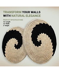 Wicker Village Sabai Grass Wall Basket Decor Boho Hanging Wall Art