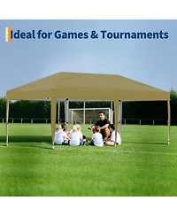 homfan 10x20 Pop Up Canopy Tent With 4 Sidewalls, One-Button Setup, Adjustable Height, Roller Bag
