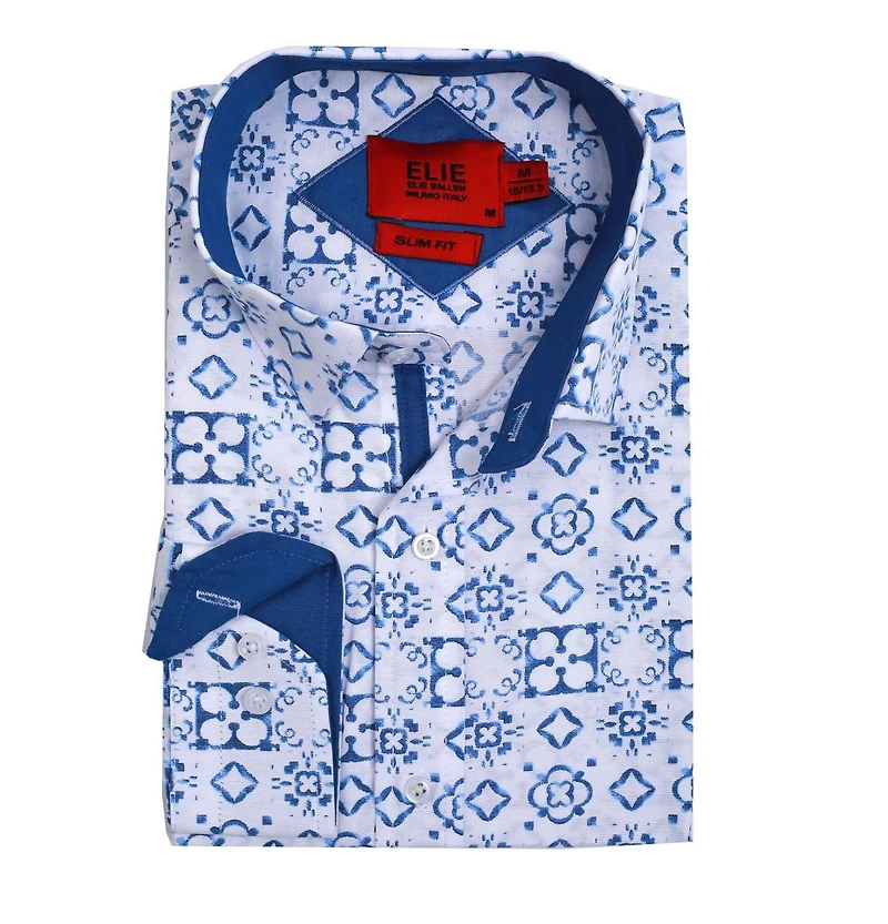 Elie Balleh Men's Slim Fit Stylish Button-Down Shirt