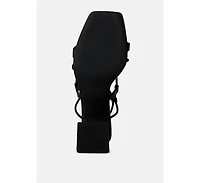 Womens Provoked Lace Up Block Heeled Sandals