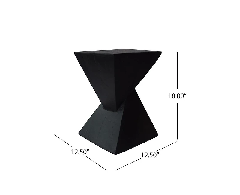 sumyeg Hourglass Twisted Side Table Hand-Finished Artisanal Accent No Assembly Indoor Outdoor