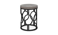 Slickblue Small Round End Table with Industrial Metal Frame.