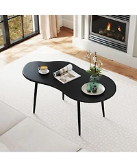 Slickblue Modern Cloud-Shaped Center Table with Sturdy Metal Frame Design