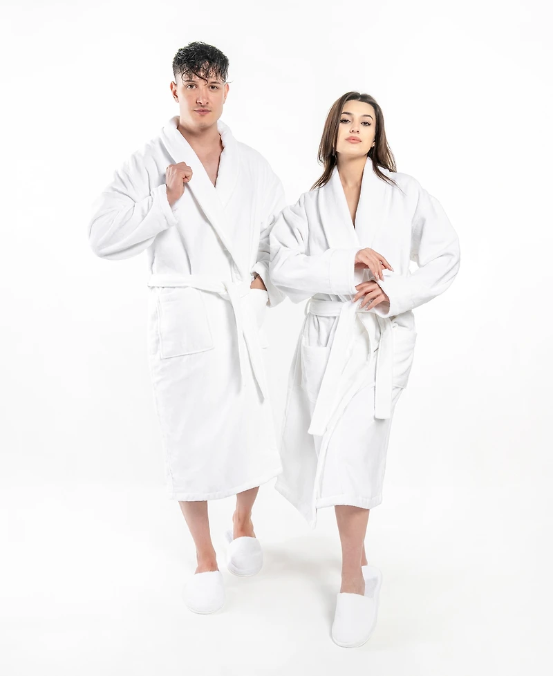 Linum Home Anovia Turkish Cotton Unisex Velour Bathrobe