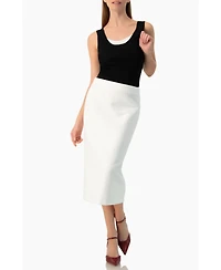 Ivonne Women's Sleek High-Waist Fitted Midi Skirt