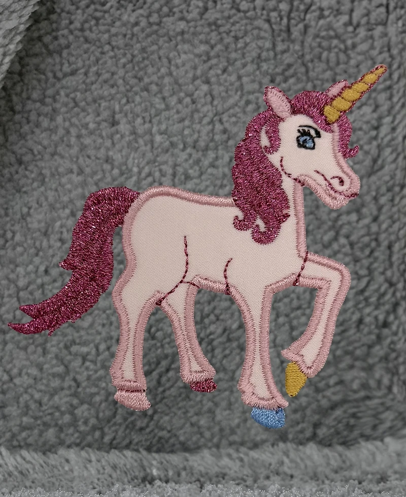 Linum Home Kids Unicorn Super Plush Double-Brushed Hooded Bathrobe