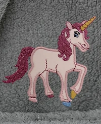 Linum Home Kids Unicorn Super Plush Double-Brushed Hooded Bathrobe