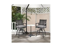 Mondawe 2 Piece 360 Degree Swivel Bar Stool Set with Rattan Backrest and Cushions