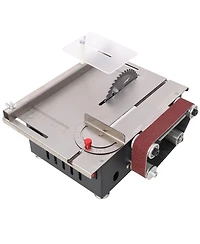 Mini Table Saw Belt Sander, Stainless Steel Top, 4 Blades,10 Sanding Belts,7 Gear 0-90 Adjustable Angle,Diy Cutting Tool for Wood Pcb Acrylic Plastic