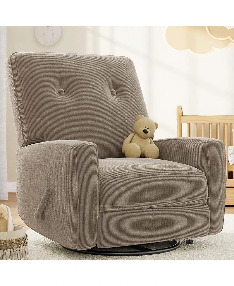 homfan Recliner Chairs, Swivel Rocker Recline, Glider Recliner Nursery Chair for Adults, 360degree(s) Swivel Glider Rocking Chair for Living Room