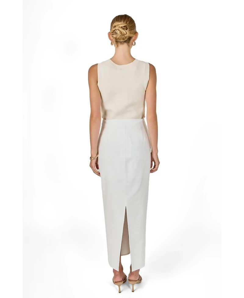 endless rose Women's Linen Maxi Skirt
