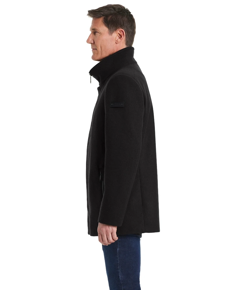 Vince Camuto Men's Funnel Neck Wool Blend Car Coat