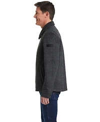 Vince Camuto Men's Shirt Collar Plaid Wool Hipster Jacket