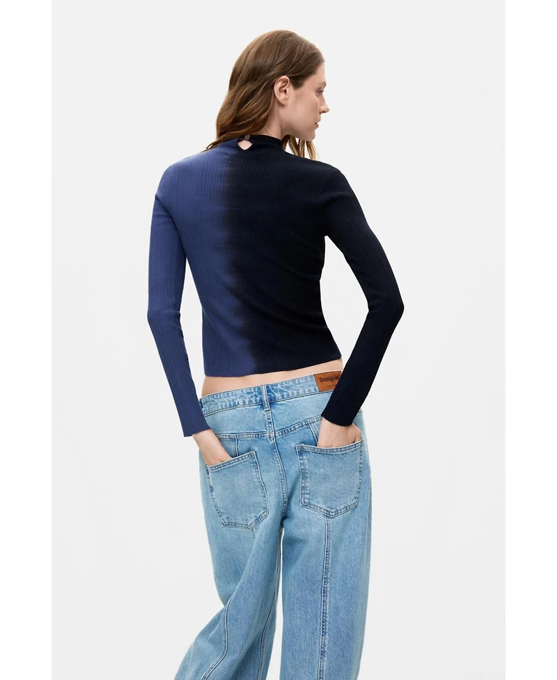 Desigual Women's Ribbed Two-Tone Sweater