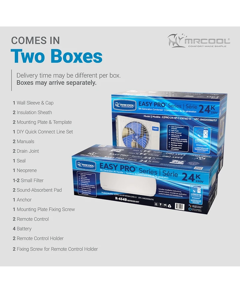 Mrcool Easy Pro 24K Btu Diy Ductless Mini-Split Air Conditioner Heat Pump System