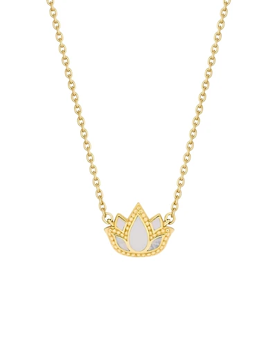 Enlightened Soul Lotus Mother Of Pearl Necklace