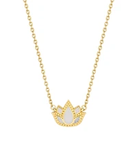 Enlightened Soul Lotus Mother Of Pearl Necklace