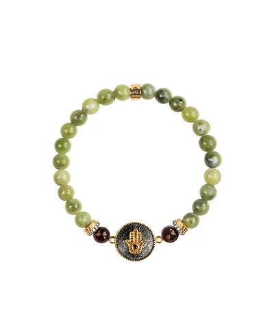 Karma and Luck Transportive Energy Jade Stone Hamsa Bracelet