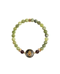 Karma and Luck Transportive Energy Jade Stone Hamsa Bracelet