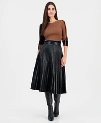 T Tahari Women's Pleated Midi Skirt