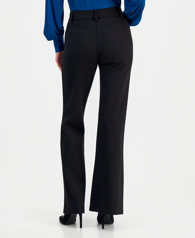 T Tahari Women's Ponte Pintuck Pull-On Pants