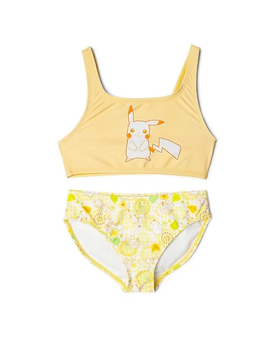 Pokemon Girls Pikachu 2-Piece Swimwear Bikini Set Upf 50+