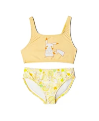 Pokemon Girls Pikachu 2-Piece Swimwear Bikini Set Upf 50+