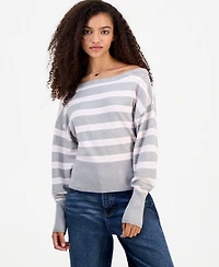 Pink Rose Juniors' Off-The-Shoulder Dropped-Sleeve Sweater