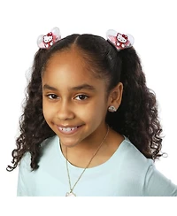 Hello Kitty Heart Hair Clip 6-Piece Set Official License, Snap Back Shaker Hair Clips, Sanrio Accessories