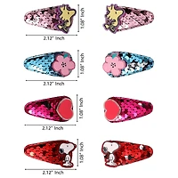 Peanuts Snoopy and Woodstock Sequin Snap Back Hair Clips 8-Piece Set Official License, Peanuts Gifts, Snoopy Things